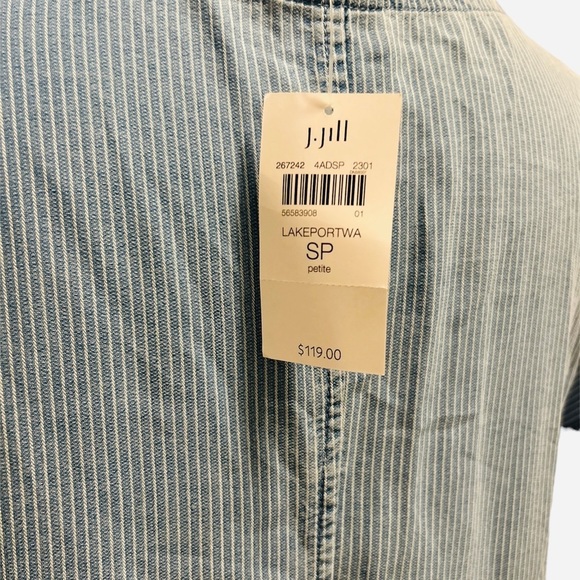 ✨SOLD✨ J.JILL Lake Port Striped A-Line Tencel Lyocell Midi Dress NWT - Size SP - Picture 9 of 12